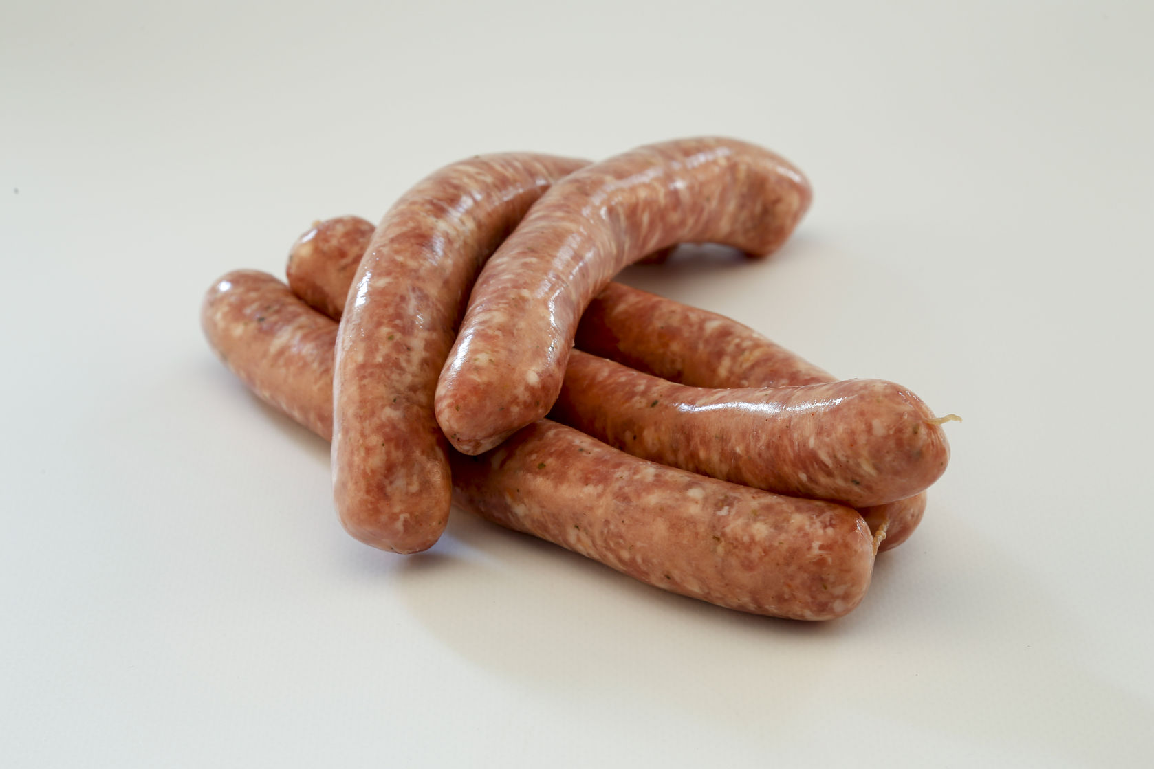 Spicy sausages on each other